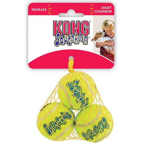 Kong - Airdog Squeakair Tennisball 3-pack XS - Yellow - 4 cm (1/5)