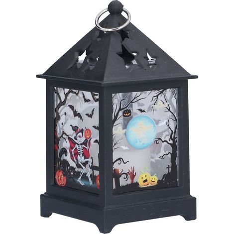 Veilleuse décorative d'Halloween à LED, lanterne innovante, ornement de bureau squelette pour les fêtes (1/5)