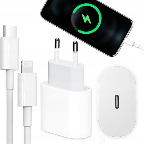 Chargeur rapide 20 W + câble de 1 m pour iPhone Cube / Type USB-C Lightning (1/5)