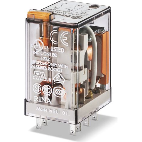 FINDER 553290240040PAS PLUG-IN RELAY 2RT 10 A 24 VDC TEST PULSANTE/INDICATORE CANALE M