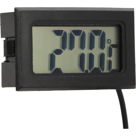 Schwarzes elektronisches digitales LCD-Thermometer mit integrierter wasserdichter Sonde für Inkubatoren (1/5)