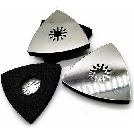 Plateau Abrasif Patin de Ponage Ponceuse Triangle Disque pour outils Multifonctions 3pcs (1/4)