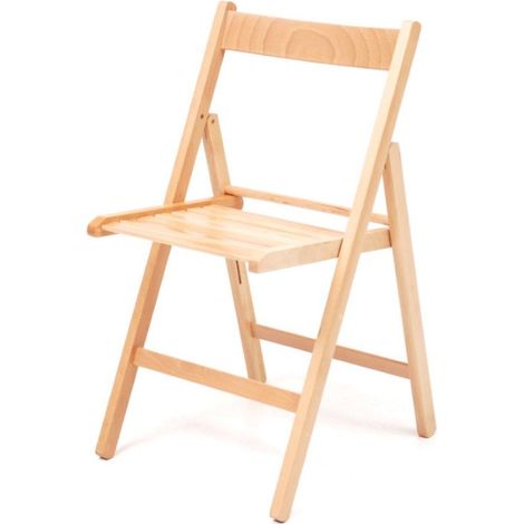 Silla plegable de madera natural 43x9x88