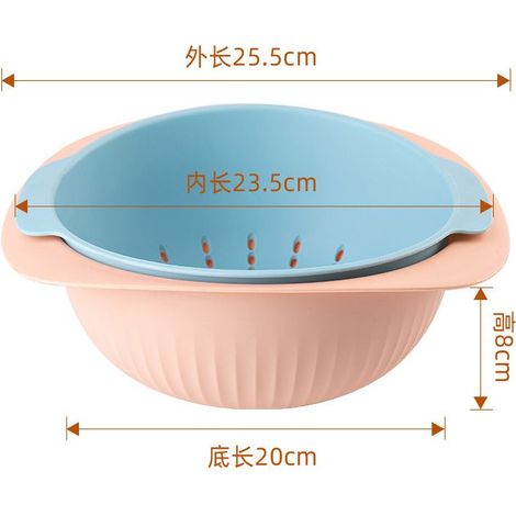 Panier de rangement et égouttoir double couche pour fruits et légumes, boîte de nettoyage et stockage alimentaire (1/3)