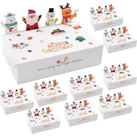 10 Pièces Boîtes de Bonbons Papier pour Noël Friandises et Bonbons Cadeaux de Noël Boîtes Cadeaux