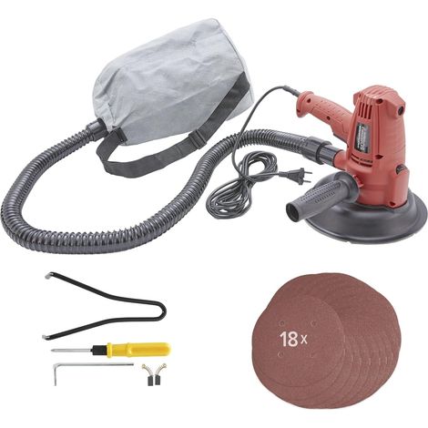 Arebos – Ponceuse murale pour cloisons sèches 710W – 6 vitesses 1500-3000 tr/min – Système d'aspiration intégré – Pour surfaces en bois et béton