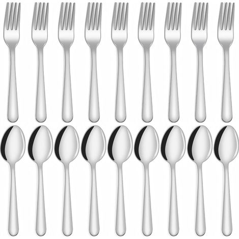 Ensemble de 24 pièces (cuillères et fourchettes) - Couverts et cuillères en acier inoxydable de qualité alimentaire