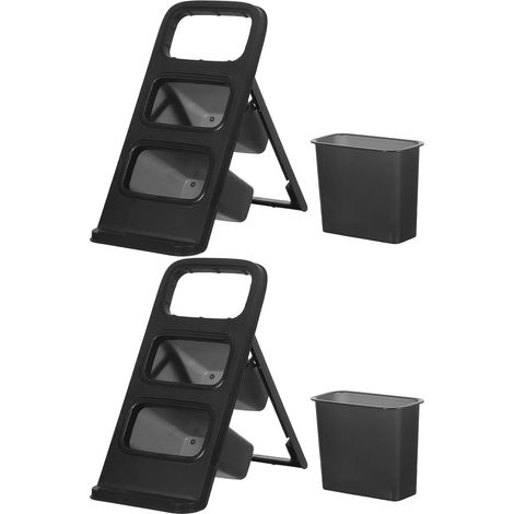 de 2 porte crayons de bureau noir et transparent