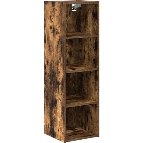 Armadio pensile moderno con ampio spazio di archiviazione 30 x 29,5 x 100 cm in legno multistrato rovere fumo 020053501