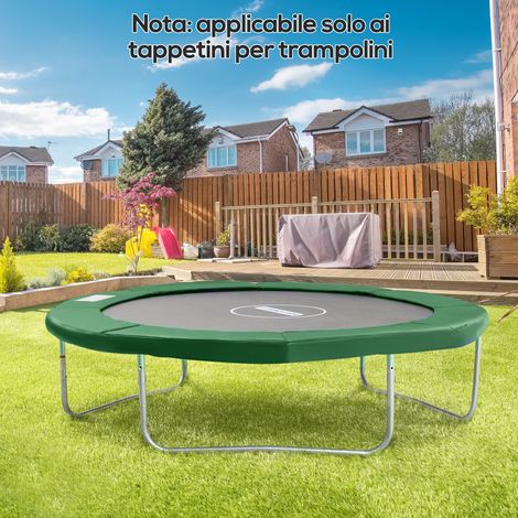 Housse de trampoline Ø305x1,5 cm pliable et portable - mousse PE et EPE - protection de trampoline de jardin en plastique - vert