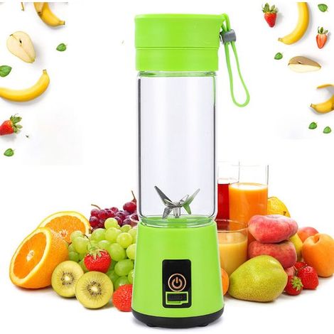 Licuadora portátil, Licuadora recargable por USB, Licuadora portátil, Mini licuadora recargable, Licuadora compacta desmontable, 380 ml, Morado (1/5)