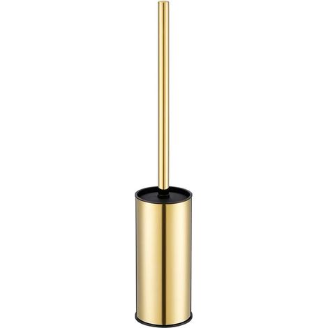 Brosse WC murale dorée en acier inoxydable 304 rond pour salle de bain (doré) (1/5)