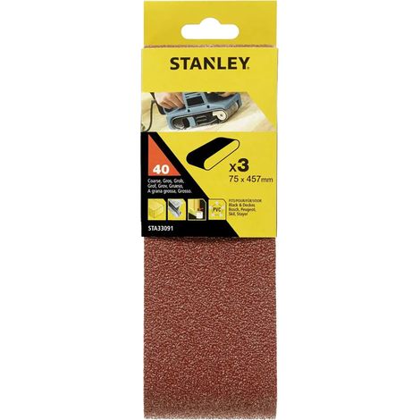 NASTRO ABRASIVO PER LEVIGATRICI A NASTRO mm  75 x 457 - gr. 40  - STANLEY