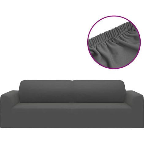 Funda elástica de sillón de 3 plazas poliéster jersey antracita vidaXL
