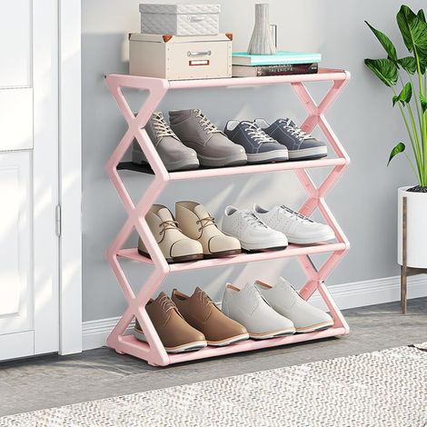 Étagère à Chaussures 4 Niveaux – Rangement Modulable Robuste pour Entrée, Placard et Garage, Montage Sans Outils (1/5)