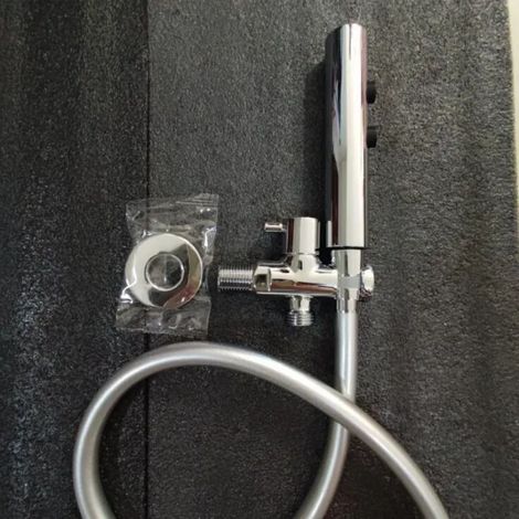 (G1/2 - chromé et argenté) Ensemble robinet de douche et bidet deux fonctions pour WC, douchette, WC, WC. (1/4)