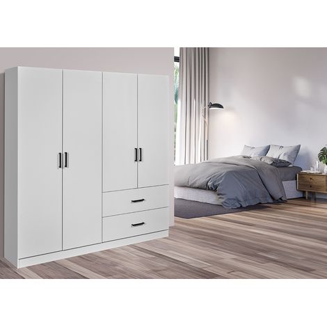Armoire contemporaine 160 cm blanche Willy (1/3)