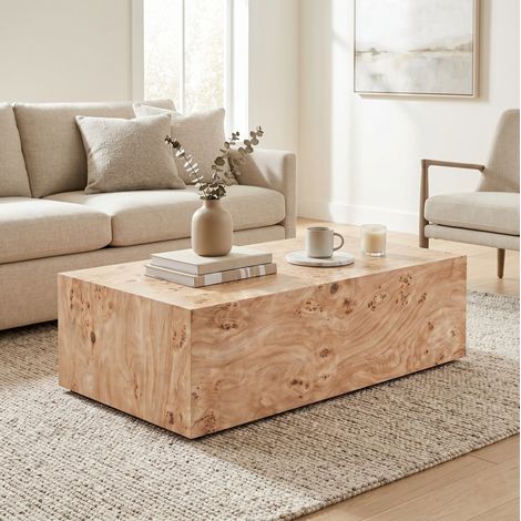 Tavolino da salotto 90x50x30 cm effetto legno, design minimalista, MDF (1/5)