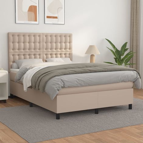 Sommier à lattes de lit avec matelas Cappuccino 140x190 cm (1/5)