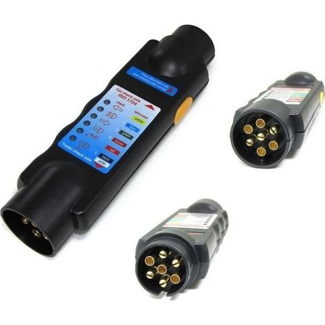 TESTEUR PRISE ATTACHE REMORQUE 12V A 7 COSSES (1/2)