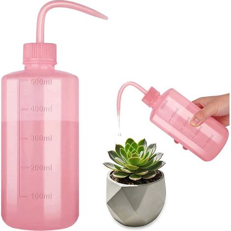 Regadera de 500 ml，Botella de plástico exprimible，Apta para suculentas，plantas artificiales de interior y plantas pequeñas en maceta，21 x 7 cm (1/5)