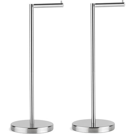 Soporte Para Papel Higiénico Sobre Pie - Acero Inoxidable SUS 304 - Capacidad Para 4 Rollos - Estabilidad Base Pesada - 2 Unidades (1/5)
