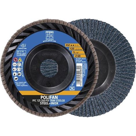 Fächerscheibe TRIM STEELOX Ø 125 mm Körnung 60 konisch Zirkonkorund Z (1/4)