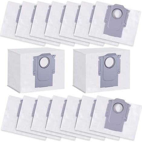 Paquete de 16 bolsas para aspiradora Roborock S8+/ S8 Pro Ultra/ S7 MaxV Ultra/ S7 Pro Ultra/ Q7+/ Q7 Max+/ Q8 Max+/ Q5 Pro+, estación de succión, juego de accesorios de bolsa de repuesto, piezas de r (1/5)