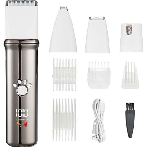 Tondeuse électrique 4-en-1 pour animaux : Kit de toilettage professionnel pour chiens et chats (1/5)