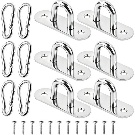 Anneaux de Fixation Plaque Oeillet Crochet Inox Pontet Platine 6PCS (1/5)