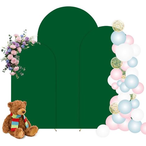 Couverture de fond pour arche de mariage, arche de ballon, toile de fond murale, couverture de fond pour fête d'anniversaire, cérémonie, banquet (vert foncé, 1,8 m, 2 m, 2 m) (1/5)