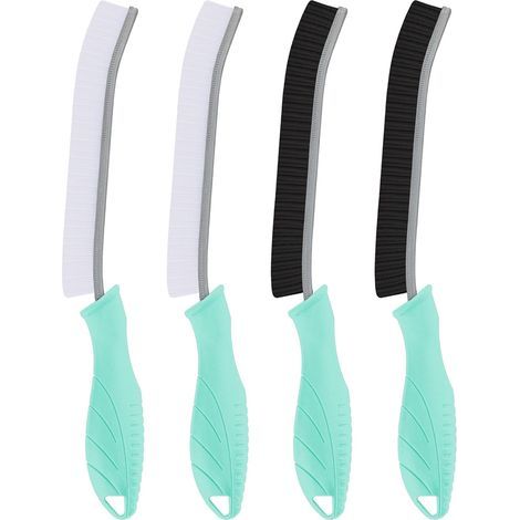 4 - Brosse Joints - Brosse Toilettes - Nettoyage Interstices - Poils Durs Acier Inoxydable - Pour Salle De Bain Cuisine Fenetres - Menthe - 25cm (1/5)