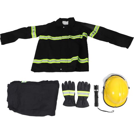 High-visibility safety coverall, flame-retardant workwear with reflective strip, thermal insulation clothing for welders, navy blue, 5-piece set (1/5)