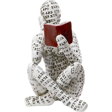 Home Decor Pulp Reading Women Figurine Thinker Statue Sculpture Aesthetic Bedroom Decor Modern Abstract