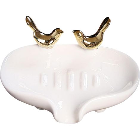 Soap Dish with Drain No Drilling Required for Bathroom and