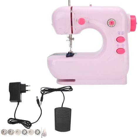 Machine à coudre portable surjeteuse multifonction broderie 100-240V prise UE (1/5)