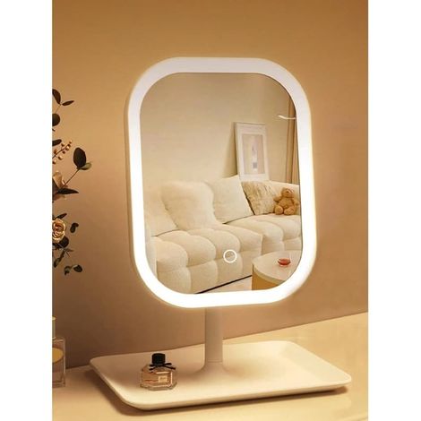 Miroir de maquillage avec éclairage - 3 couleurs de lumière - Intensité réglable - Miroir lumineux - Tactile intelligent - Port de chargement USB (1/5)