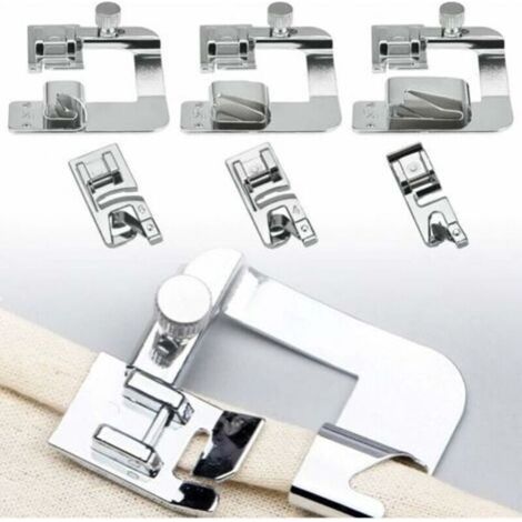 6 Pieces Sewing Machine Accessories Hemmer Foot 4/8" 13mm 6/8" 19mm 8/8" 25mm (1/5)
