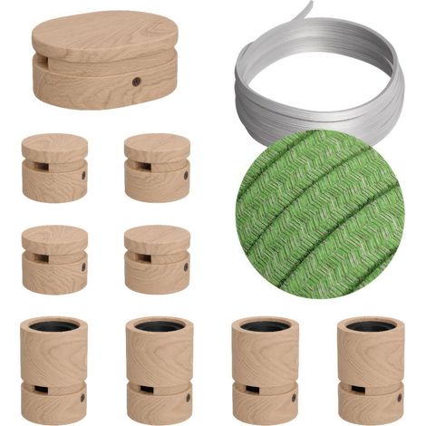 Sistema Filé Symmetric Kit - con cavo di 5 m per catenaria e 9 componenti in legno per interni