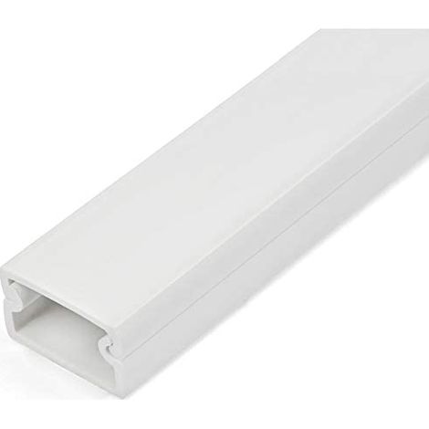 StarTech.com Chemin de Câbles PVC Robuste avec Couvercle et Ruban Adhésif - 19mm W x 11mm H - Longueur 1m - Passe Câble pour Câbles Réseaux/Électriques, Max 6 Câbles, Homologué UL (1/5)