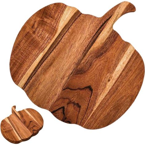 Tabla de Cortar de Cocina en Forma de Calabaza - Plato de Madera de Halloween Con Asa - Tabla de Servir para Carne (1/5)