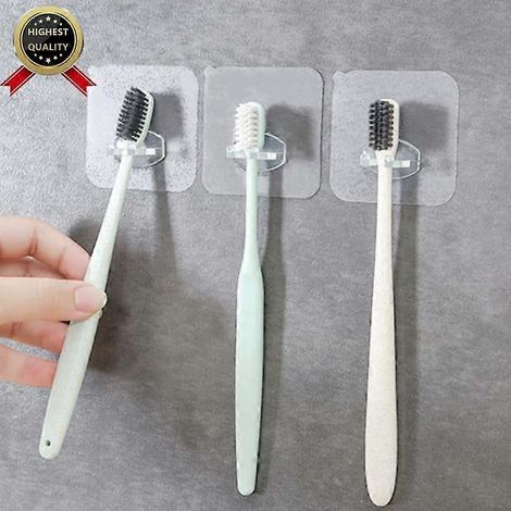 Porte-brosses à dents multifonctionnel transparent à ventouse, fixé au mur (1/2/4 pièces), avec rangement pour brosses à dents et dentifrice. Accessoire de salle de bain. (1/2)