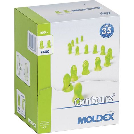 Bouchons d'oreille 35 dB – Protection auditive – Mousse pour isolation phonique – Confort profilé – Lot de 200 paires – Moldex