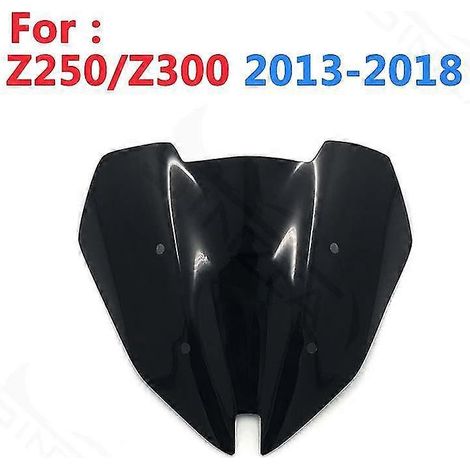 Déflecteurs de vent noirs transparents pour pare-brise Kawasaki Z250 Z300 (2013-2018). (1/4)