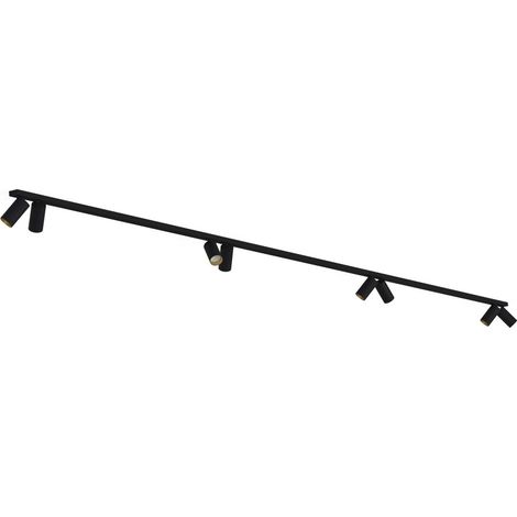 Spot Strahler Metall GU10 verstellbar in Schwarz Gold länglich Modern (1/2)
