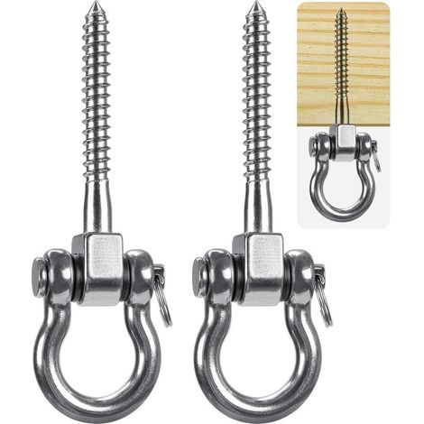 Ensemble de 2 pièces — Crochets de plafond en acier inoxydable 304 — Kit d'installation pour système de suspension (Convient pour suspendre chaises, lustres, hamacs, sacs de sable et autres objets) (1/5)