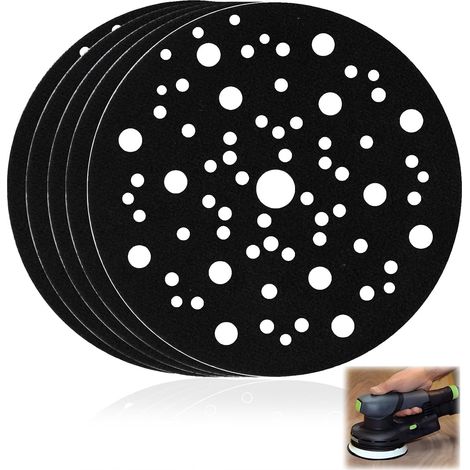 5 Pièce Support de protection 150mm avec 70 Trous, Disques de Protection, Patins de Protection Auto agrippants pour Plateaux de Ponçage, Tampon de Protection pour Ponceuse, Plateau de Polissage (5pcs) (1/5)
