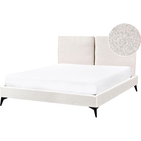 Bed Boucle MELLE 140 x 200 cm (EU Double) Off-White (1/5)
