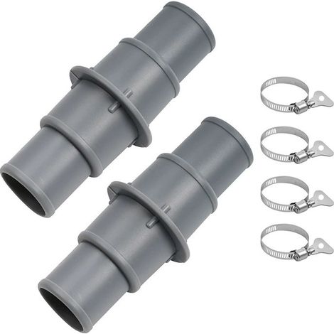 CCYKXALot de 2 Raccord Tuyau Piscine 38mm,Adaptateur Tuyau Piscine 32 38,avec 4 Colliers de Serrage en Acier Inoxydable (1/5)