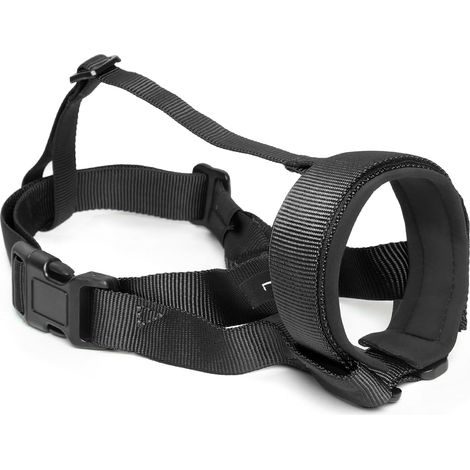 Dog Muzzle Removable Adjustable Nylon Headband, Black, S (1/5)